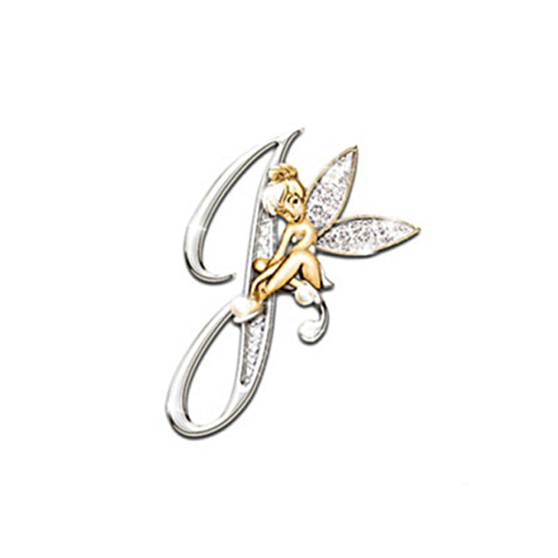 Broche de mujer con 26 letras inglesas