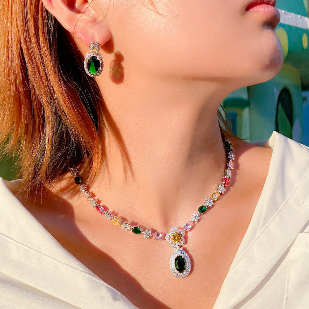 Damen Mode Kleid Brautschmuck Set