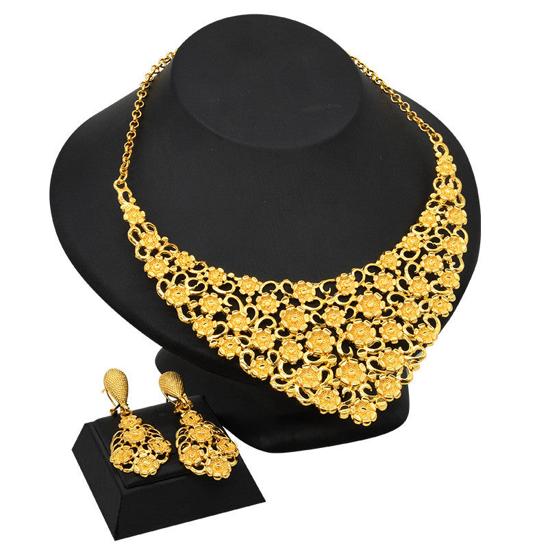24K Gold-plated Jewelry Suit Indian Middle East Lady