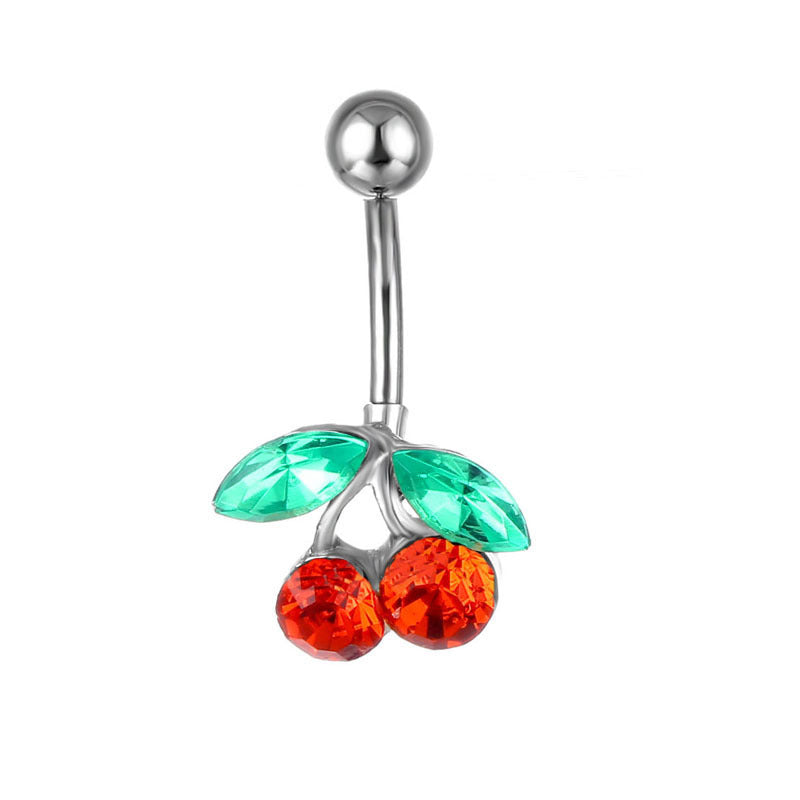 Piercing Joyería Fruta Cereza Colgante Anillo de Vientre