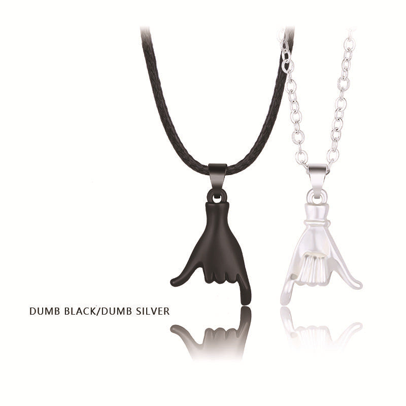 Palm Couple Necklace Magnet Attracts Handshake Clavicle Chain Necklace