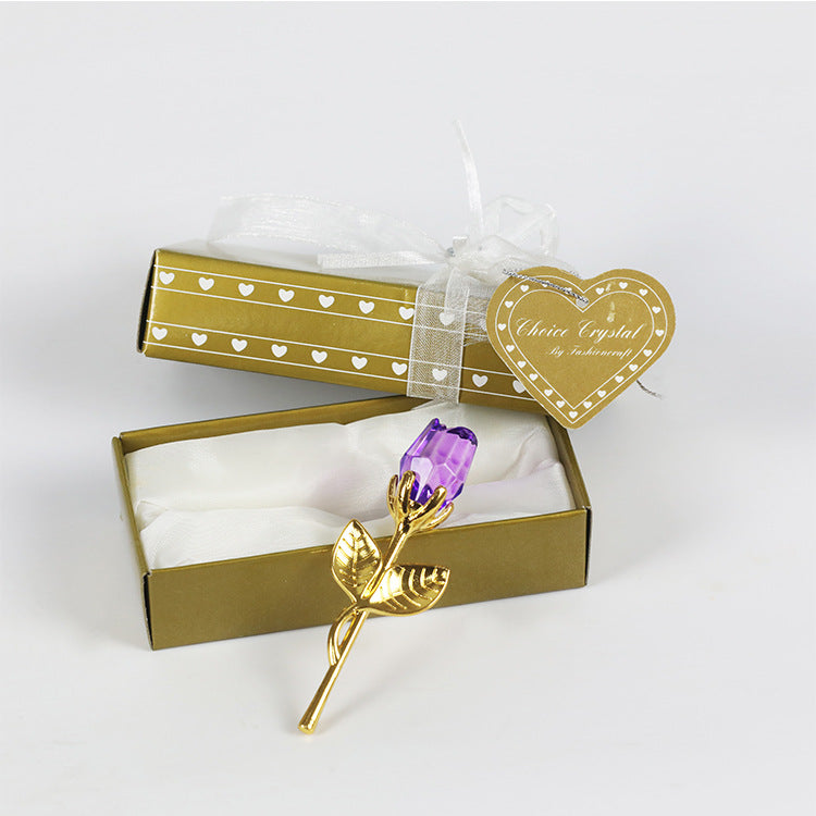 Cristal Metal Rosa Regalo Pequeño de San Valentín Boda