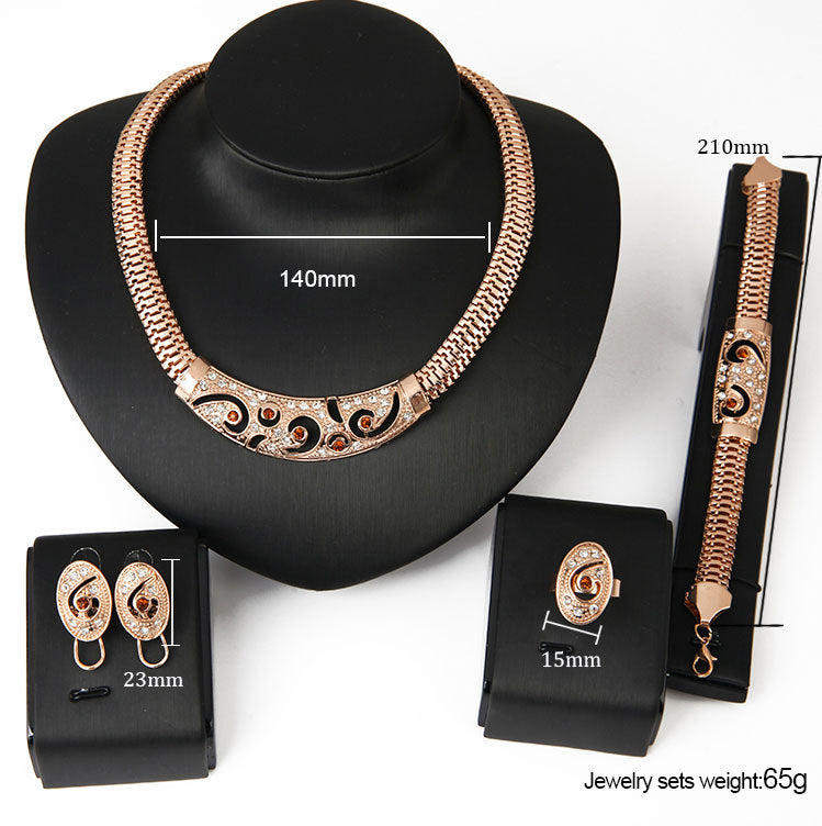 Punk-Schmuckset Halskette Ohrringe Armband Ring Schmuck Vierteiliges Set