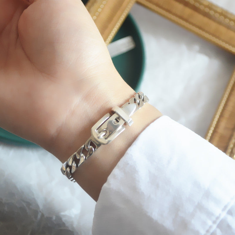 Pulsera de cadena de plata esterlina 925 para mujer
