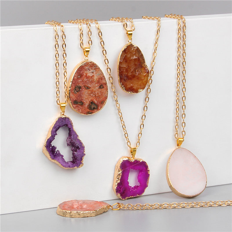 Mode Neues Produkt Temperament Natürliche Amethyst-Cluster-Halskette