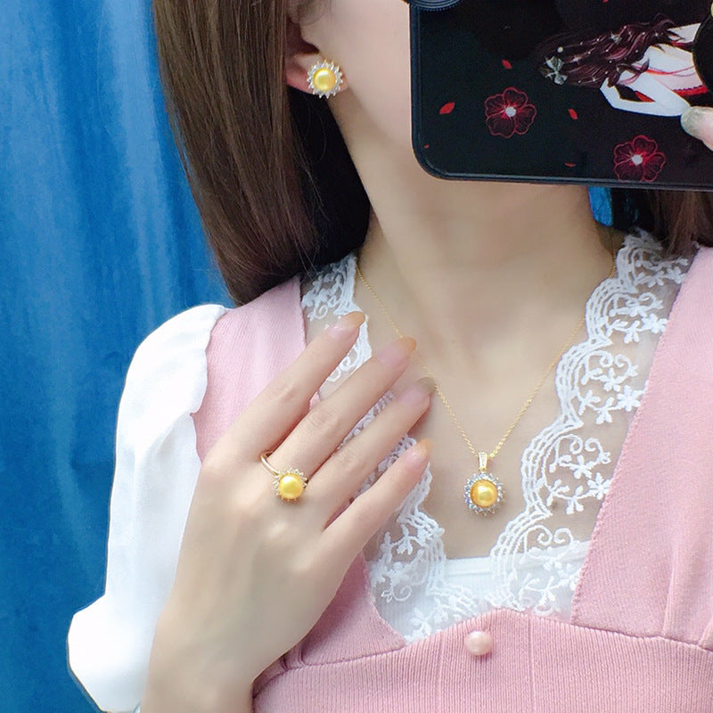 Süßwasserperlen Schlichtheit All-Match-Halsketten-Set