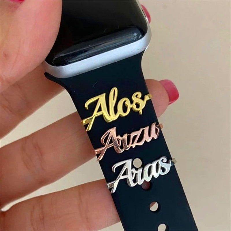 Edelstahl-Namensschild, kreatives, personalisiertes Armband, individuelle englische Buchstabenverzierung