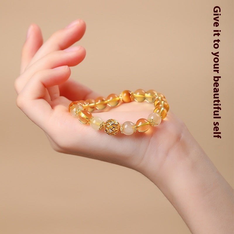 Regalo de pulsera de citrino natural de la montaña Putuo para damas