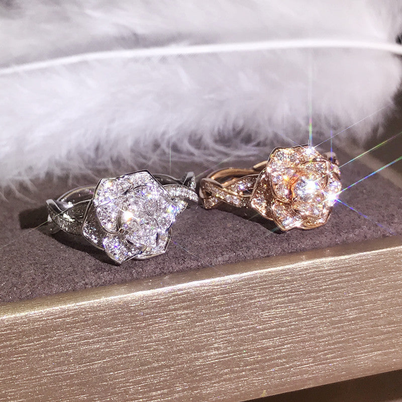 Neuer 18K Roségold plattierter Diamantring für Frauen
