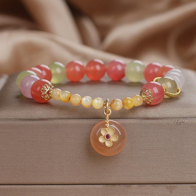 Nueva Pulsera de Seguridad de Calcedonia de Color para Mujer, Estilo Chino Nuevo