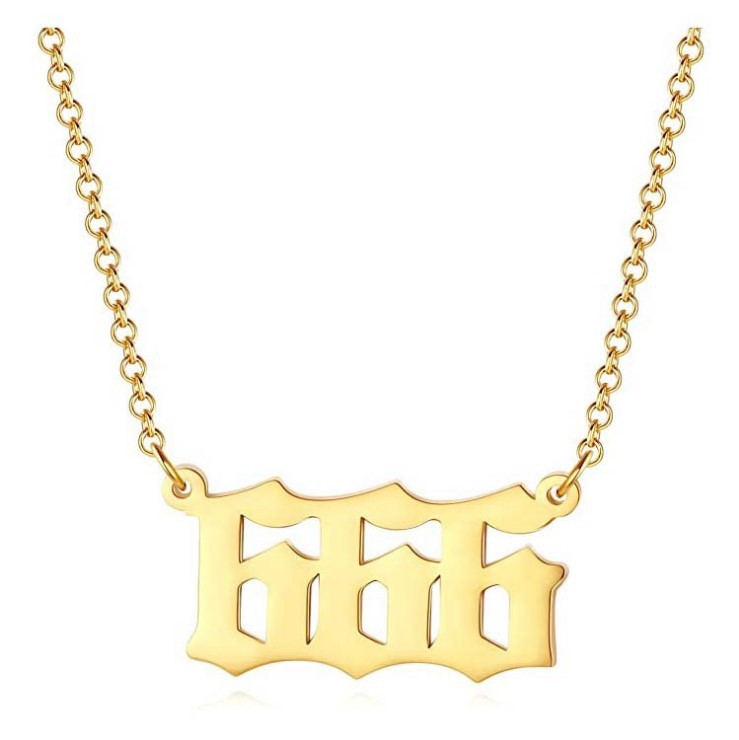 Collar corto para mujer con colgante de número angelical 0-9