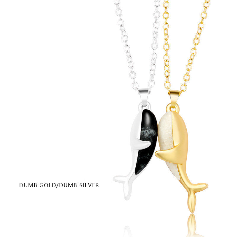 Palm Couple Necklace Magnet Attracts Handshake Clavicle Chain Necklace