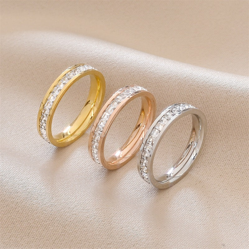 Mode-Strass-Ringe Damen Edelstahlring