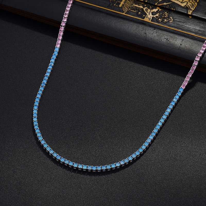 Tennis-Kette, vielseitige Accessoires, voller Diamanten, kubanische Kette