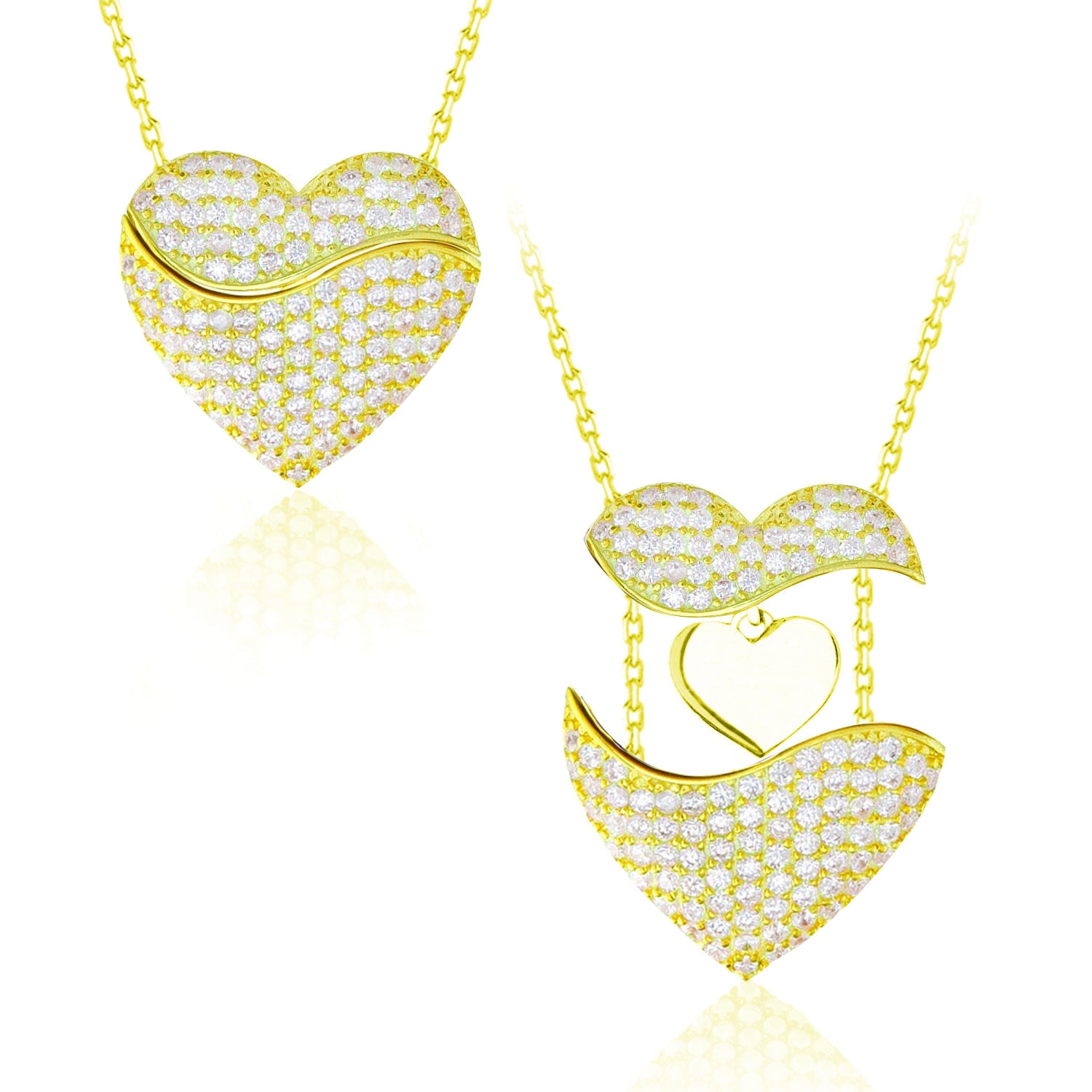 Collar Colgante Corazón Alas de Ángel para Mujer