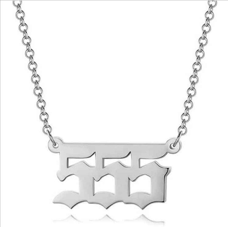 Collar corto para mujer con colgante de número angelical 0-9