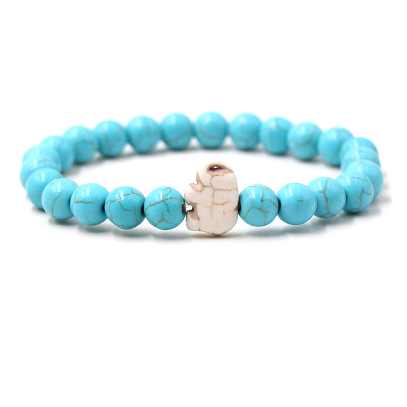 Europäisches und amerikanisches blaues Kiefernholz, grünes Malachit-Elefantenarmband