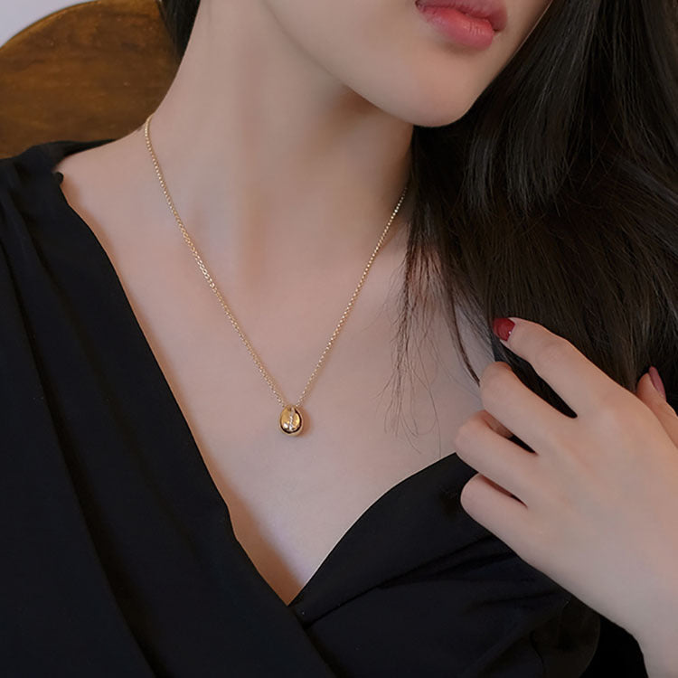 Coffee Bean Collar Chain Pendant S925 Necklace