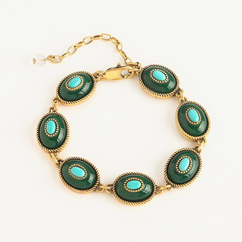 Armband Türkis Vintage Antik Farbige Glasur