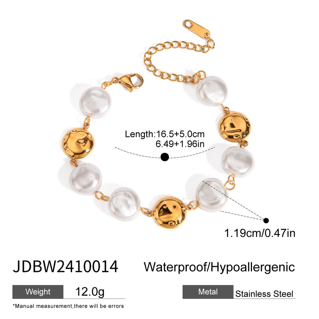 Edelstahl Perle Retro Personalisiertes Armband