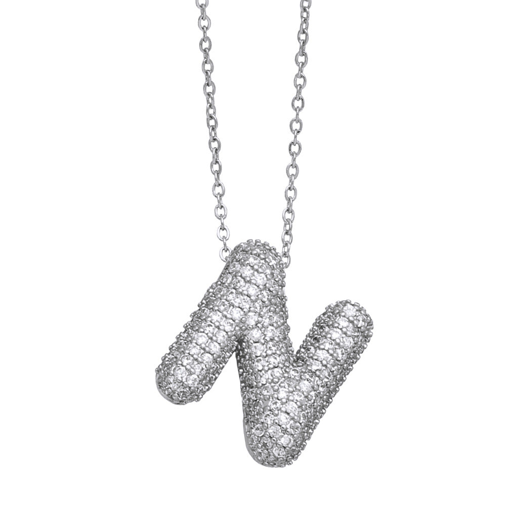 Collar con 26 letras inglesas para mujer con circonitas incrustadas
