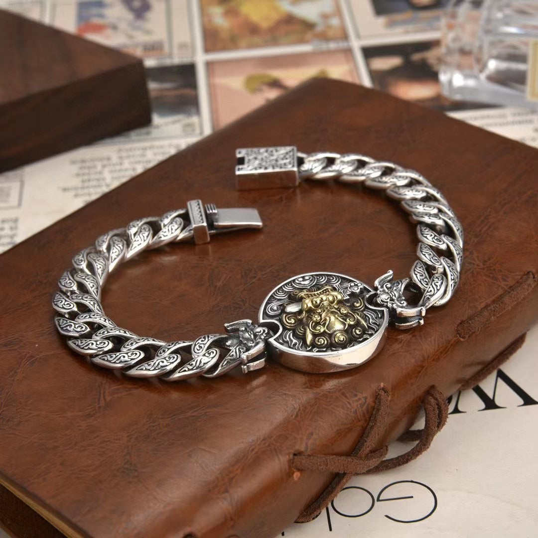 Lion Bite Sword Vintage Hollow Pattern Bracelet