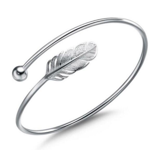 S925 Sterling-Silber Blatt Armband