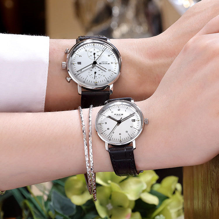 Herren- und Damenmode, schlichte, wasserdichte Gürtel-Armbanduhr