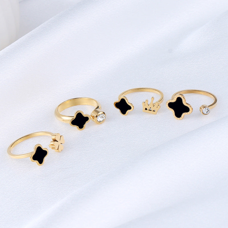 Modeschmuck Titanstahlring Damen Öffnung Nischen-Persönlichkeit
