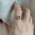 Golden Purple Topaz Schlichter Ring für Damen und Japan