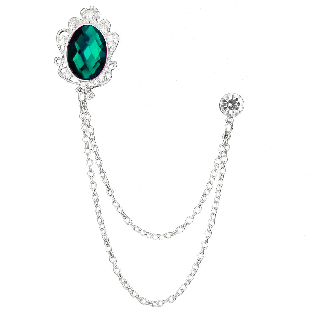 Juwelenbesetzte Quastenkette Brosche Herren Accessoires Abzeichen