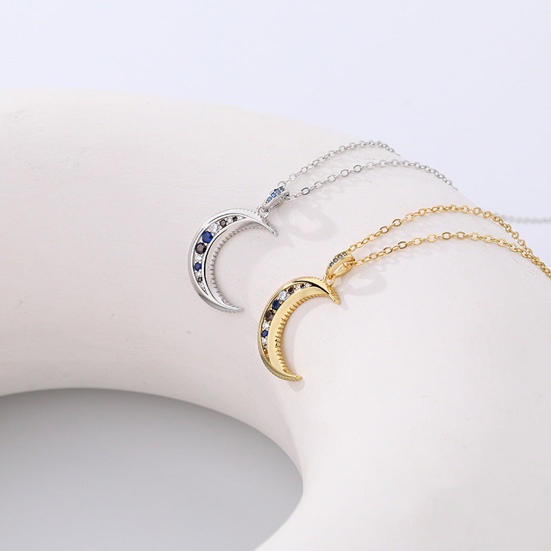 Yuanfan 925 Sterling Silber Mond-Halskette weibliche Nische