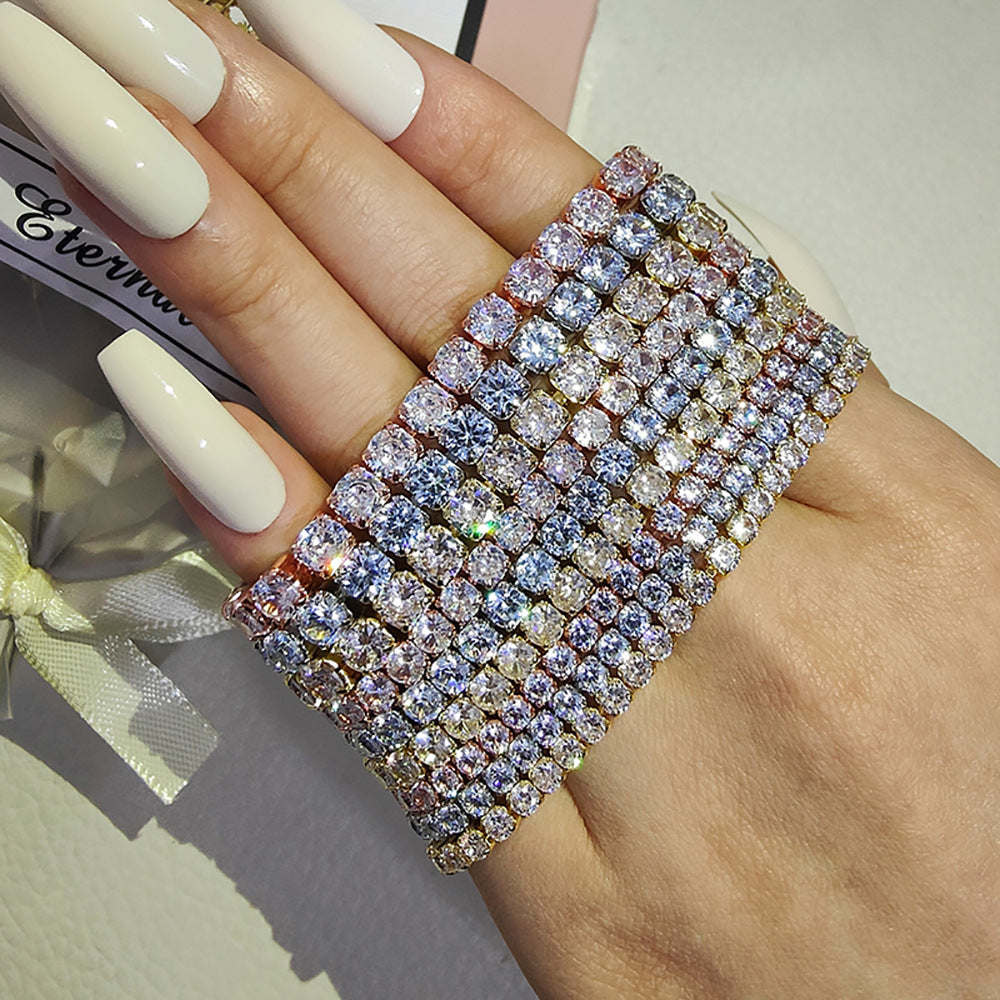 Tennis-Armband Damen Zirkon Voll-Diamant Armband