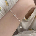 S925 Pulsera de plata esterlina con corazón amoroso para mujer, estilo Mori, dulce temperamento