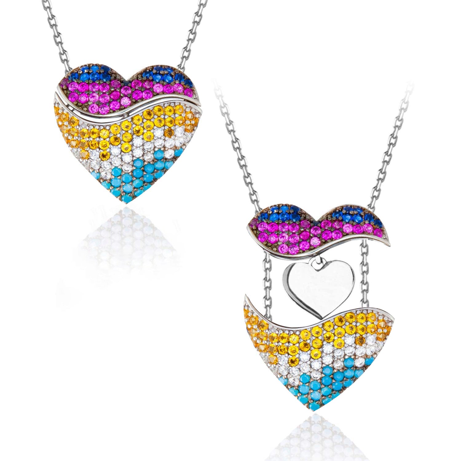 Collar Colgante Corazón Alas de Ángel para Mujer