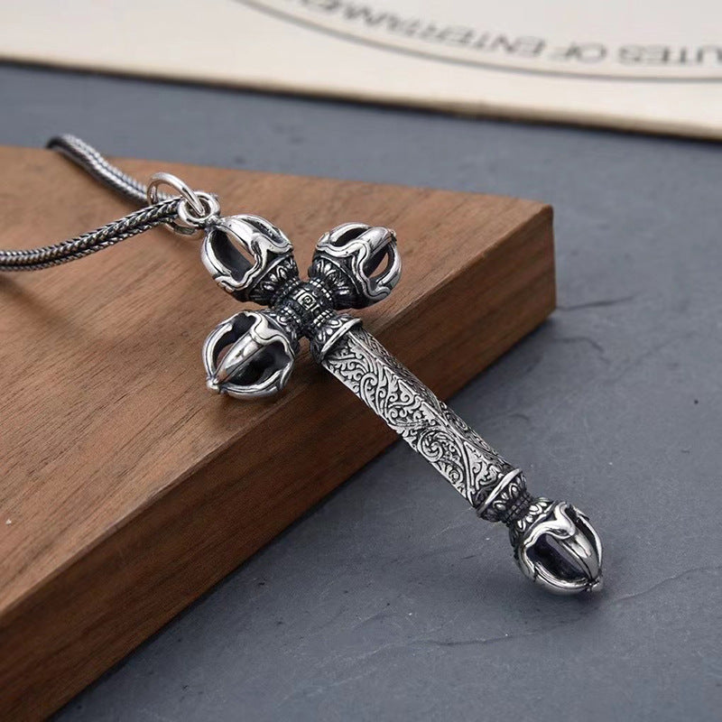 S925 Sterlingsilber Vintage Anhänger Halskette für Herren