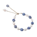 Blue Aventurine Freshwater Pearl Crystal Bracelet For Women
