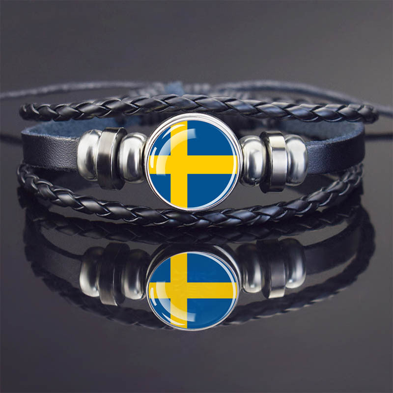 World Flag Bracelet Woven Twisted