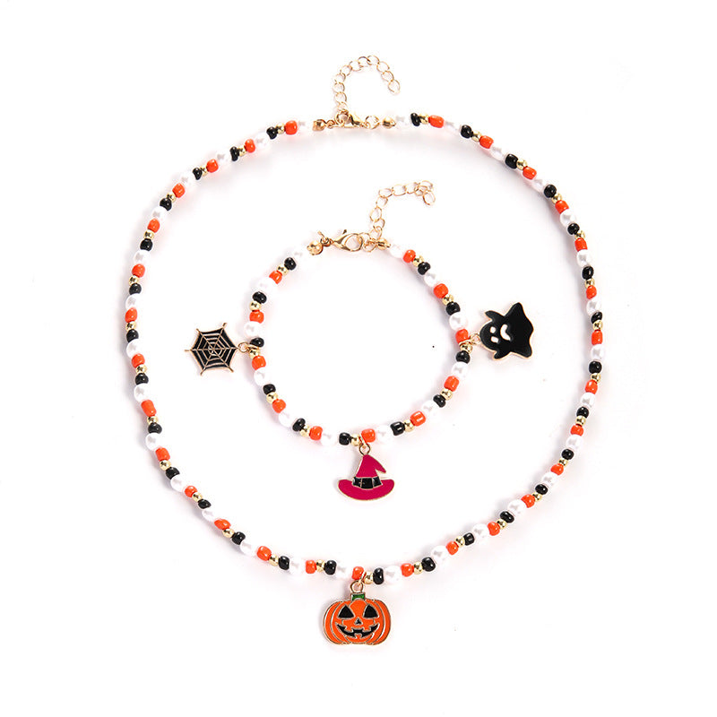 Halloween Geist Kürbis Halskette Horror Armband Halskette Schmuck