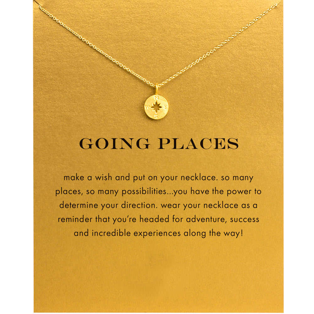 Compass Compass Alloy Collarbone Short Necklace Fashion Jewelry