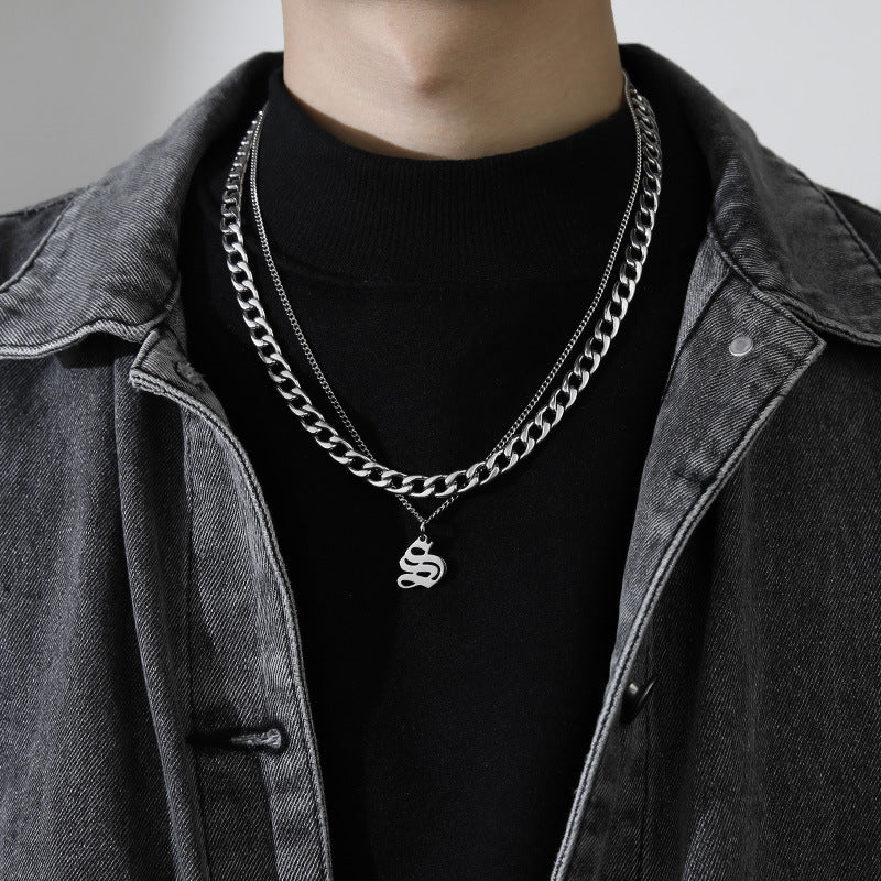 Ins Style Letter Necklace Titanium Steel
