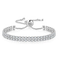 Modisches Armband mit doppelreihigen Zirkonia für Damen, Strass-Armband