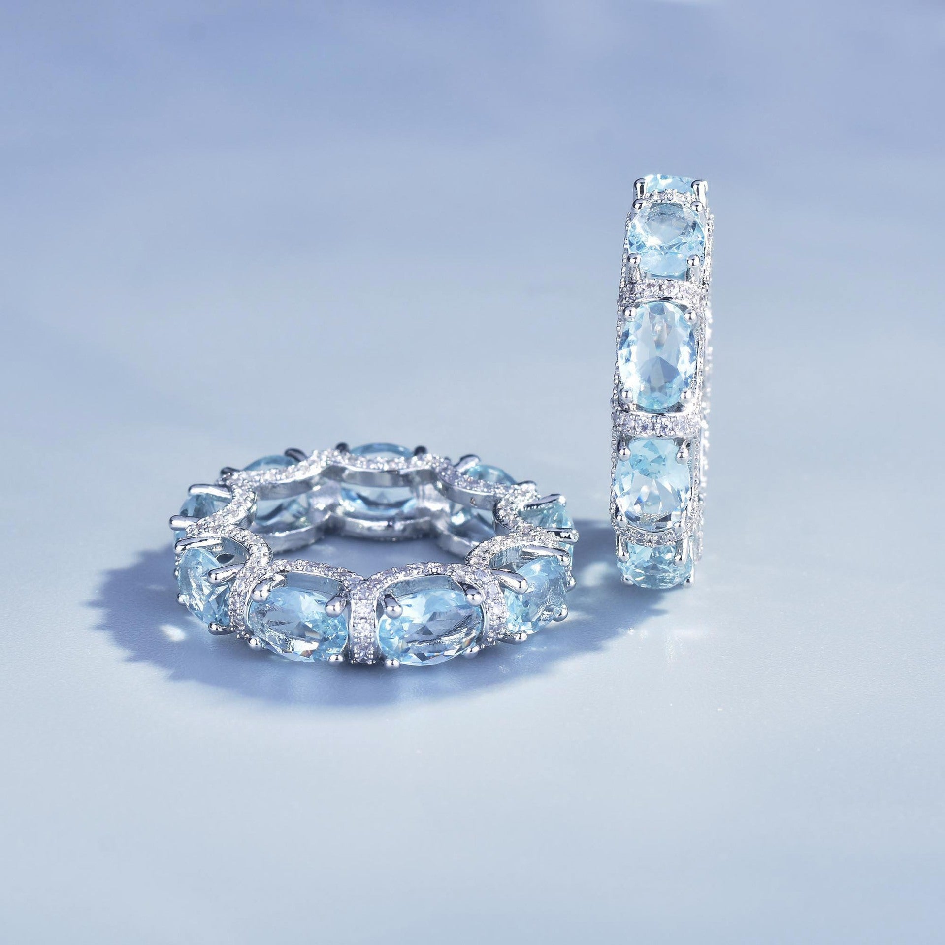 Galaxie Prinzessin Spitze Spitze Aquamarin Armband Farbe Schatz Ring