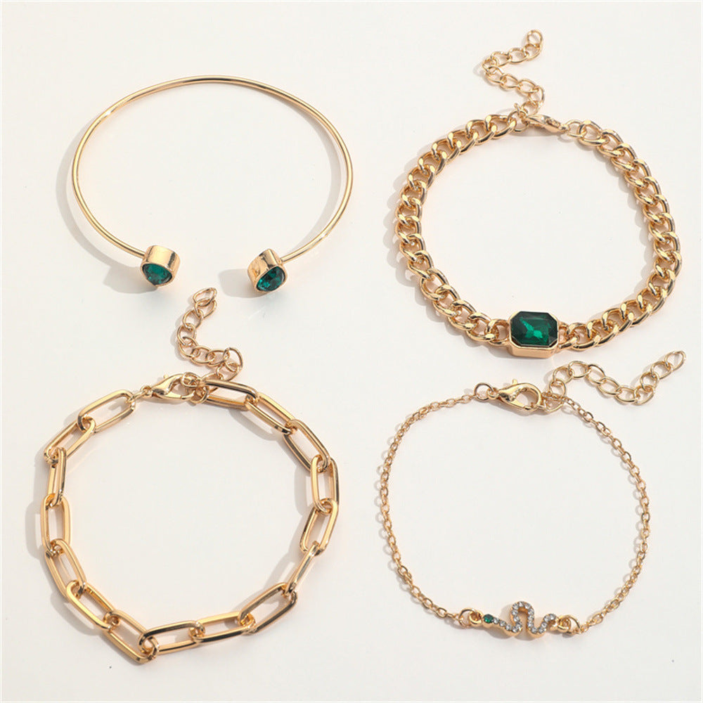 Traje de pulsera de diamantes verdes Fashion Premium