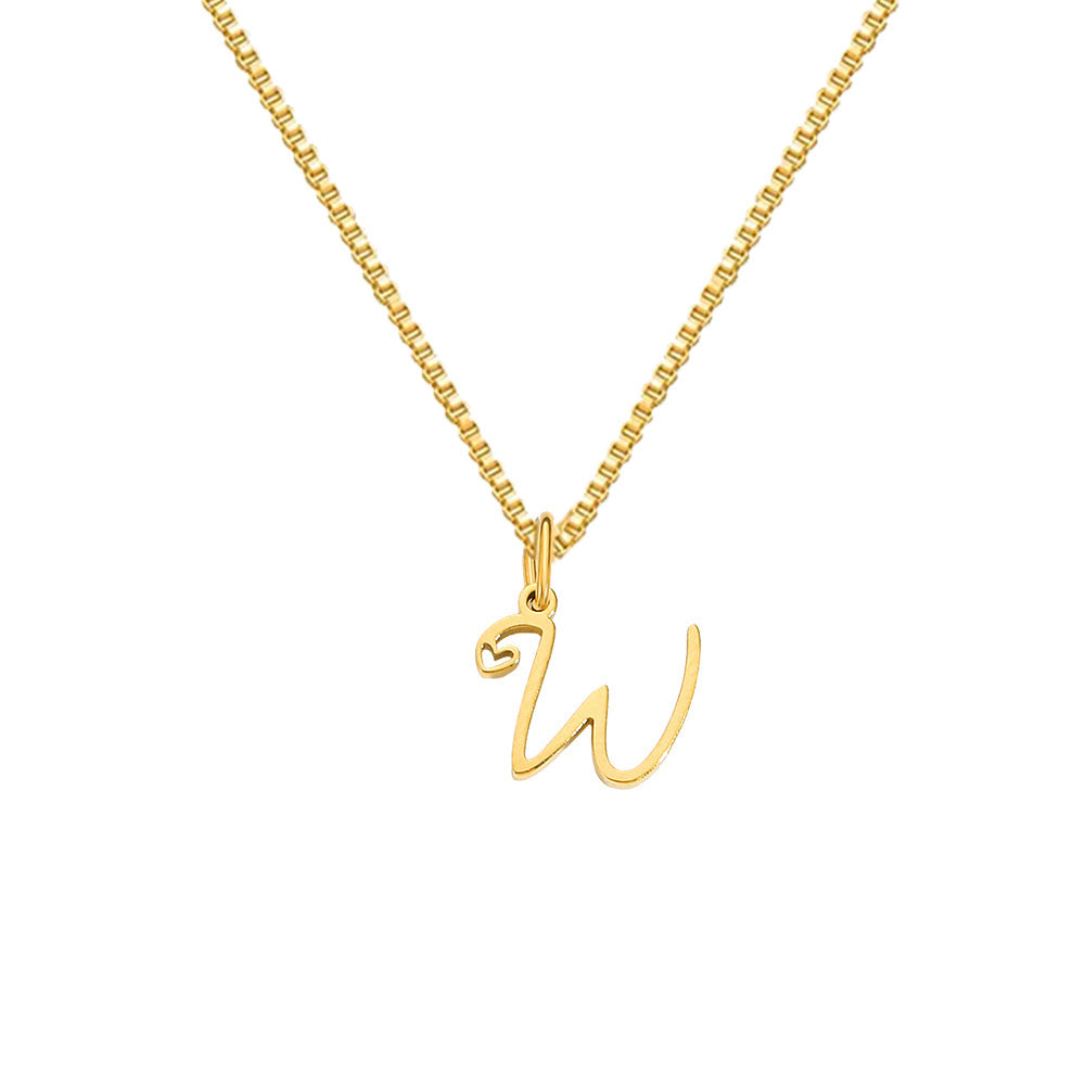 26 Love Letters Titanium Steel Pendants Necklace