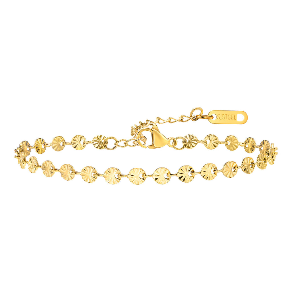 Steel Wafer Bracelet Golden Versatile