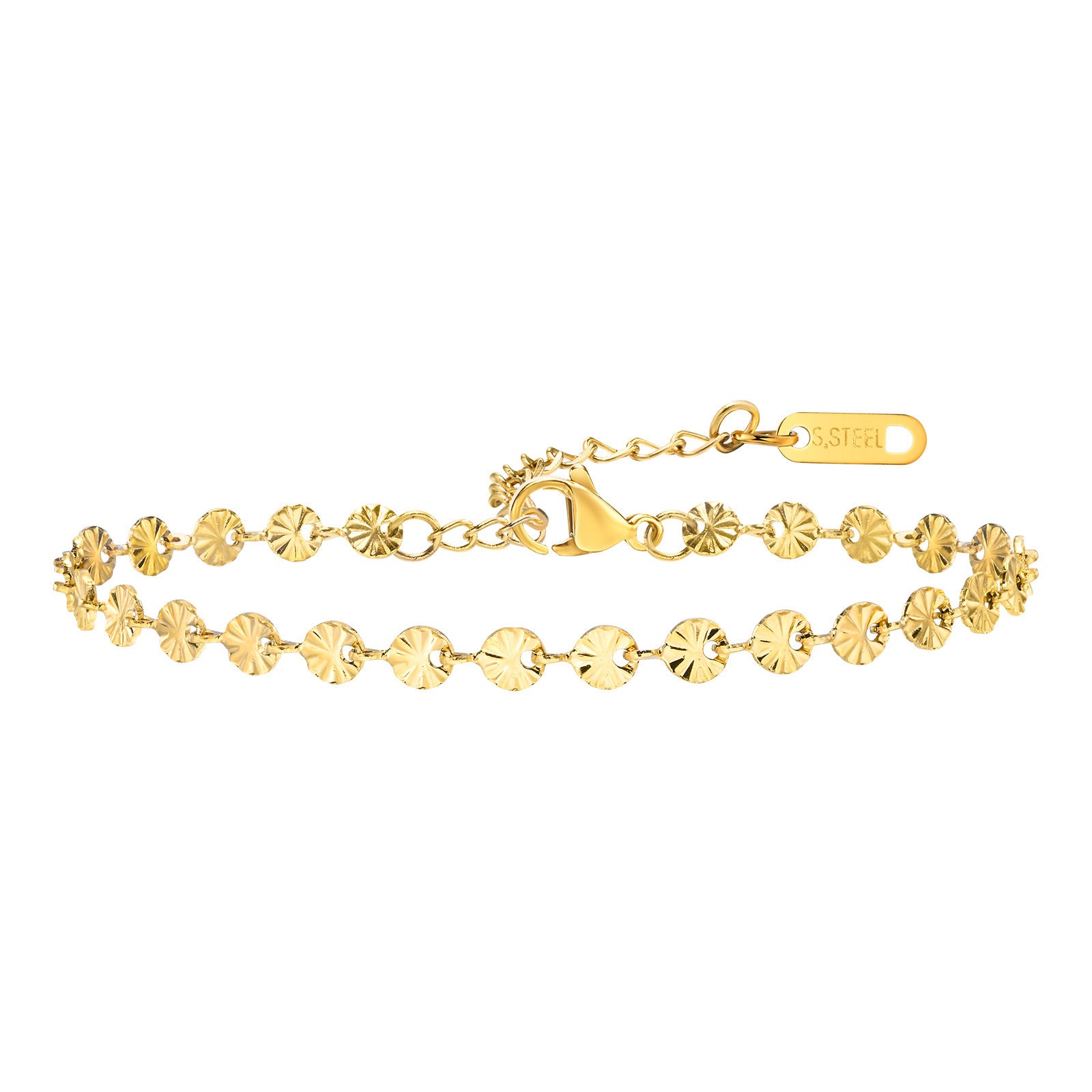 Steel Wafer Bracelet Golden Versatile