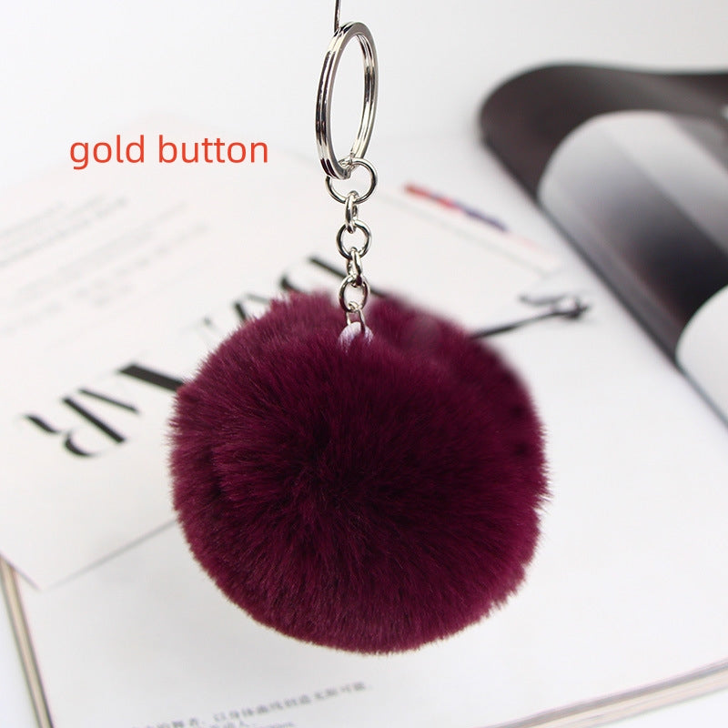 20 Colors Fluffy Fur Pom Pom Keychain Soft Faux Fur-like Ball Car Keyring Key Holder Women Bag Pendant Jewelry