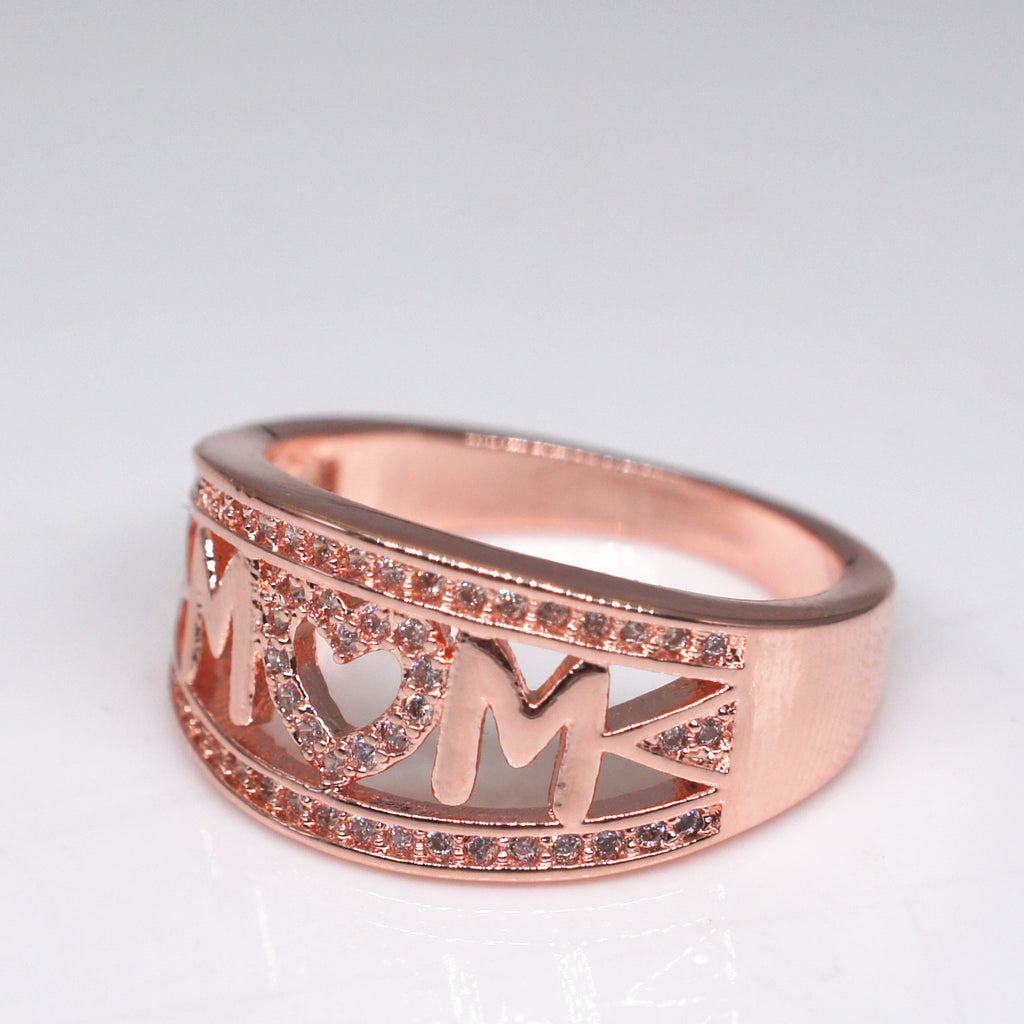 Mama-Ring vergoldet, mit Diamant-Herz