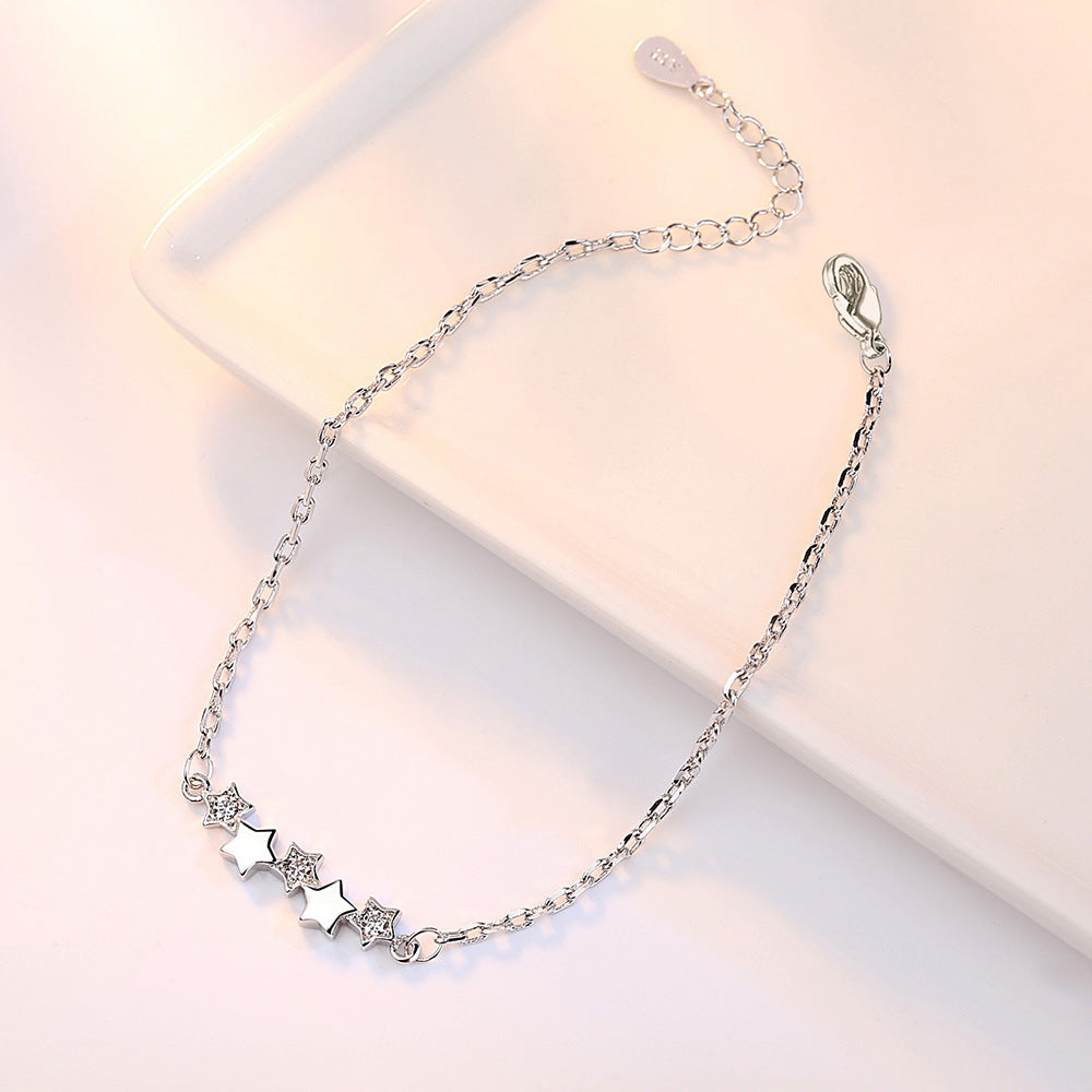 Pulsera simple de cristal de circonita para mujer
